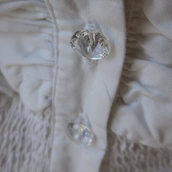 ✨Rampage Vintage White Ruffle Peplum Blouse Women's Size M Elegant Victorian Y2K - Picture 7 of 15